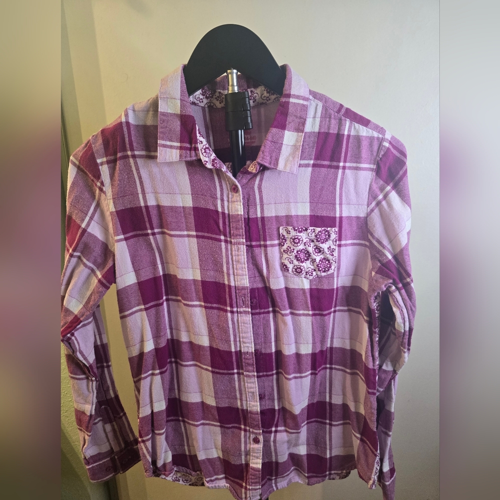 Faded Glory Kids Purple Plaid Button Down Shirt